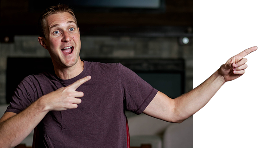 brad owen mega monster pointing